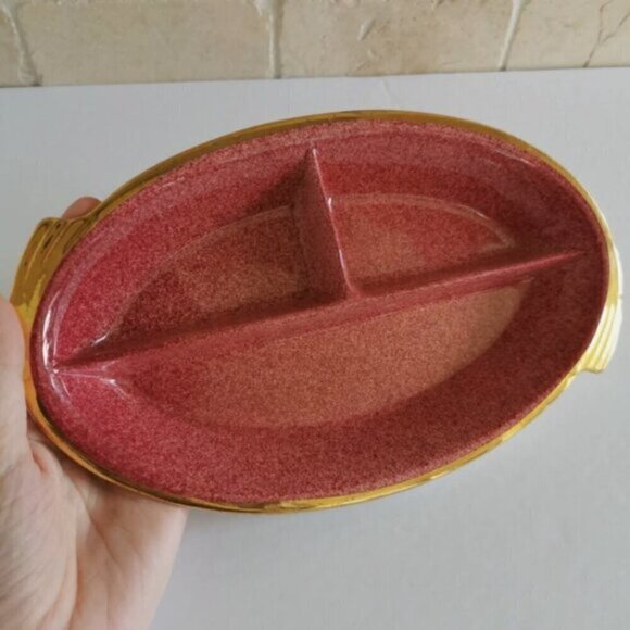 Royal Winton Grimwades Mottled Pink Vintage Divided Tray MCM Decor - Picture 2 of 9